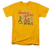 Power Rangers Mighty Morphin It's Morphin Time T-Shirt Uomo Giallo 100% Cotone