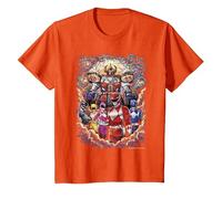 Power Rangers Mighty Morphin' Megazord Starry Night Poster Maglietta, Bambini, Arancio, 4 Anni