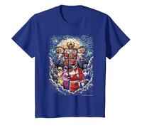 Power Rangers Mighty Morphin' Megazord Starry Night Poster Maglietta, Bambini, Blu Reale, 4 Anni
