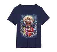Power Rangers Mighty Morphin' Megazord Starry Night Poster Maglietta, Donna Plus-Size, Navy, 6X