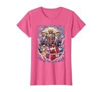 Power Rangers Mighty Morphin' Megazord Starry Night Poster Maglietta, Donna, Rosa mélange, S