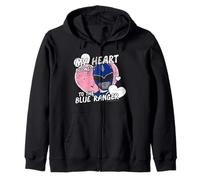Power Rangers My Hearth Belongs 2 The Blue Ranger Distressed Felpa con Cappuccio