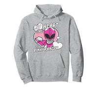 Power Rangers My Hearth Belongs 2 The Pink Ranger Distressed Felpa con Cappuccio