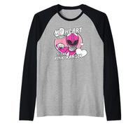 Power Rangers My Hearth Belongs 2 The Pink Ranger Distressed Maglia con Maniche Raglan