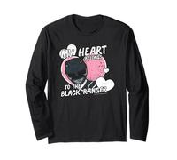 Power Rangers My Hearth Belongs To The Black Ranger Distress Maglia a Manica