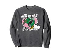 Power Rangers My Hearth Belongs To The Green Ranger Distress Felpa