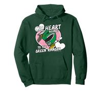 Power Rangers My Hearth Belongs To The Green Ranger Distress Felpa con Cappuccio