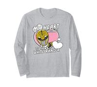 Power Rangers My Hearth Belongs To The White Ranger Distress Maglia a Manica