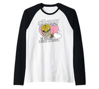 Power Rangers My Hearth Belongs To The White Ranger Distress Maglia con Maniche Raglan