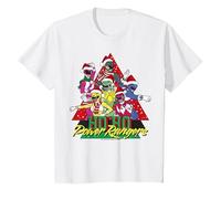 Power Rangers Natale Ho Power Rangers Maglietta, Bambini, Bianco, 12 Anni