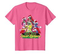 Power Rangers Natale Ho Power Rangers Maglietta, Bambini, Rosa mélange, 12 Anni
