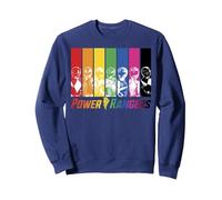 Power Rangers Rainbow Group Panels Felpa, Unisex per Adulti, Navy, L