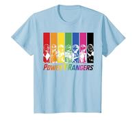 Power Rangers Rainbow Group Panels Maglietta, Bambini, Celeste, 8 Anni