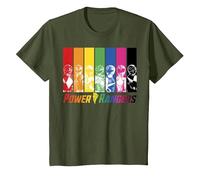 Power Rangers Rainbow Group Panels Maglietta, Bambini, Oliva, 6 Anni