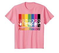 Power Rangers Rainbow Group Panels Maglietta, Bambini, Rosa, 3 Anni