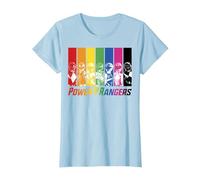 Power Rangers Rainbow Group Panels Maglietta, Donna, Celeste, 3XL