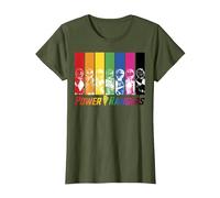 Power Rangers Rainbow Group Panels Maglietta, Donna, Oliva, XS