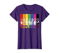 Power Rangers Rainbow Group Panels Maglietta, Donna, Viola, L