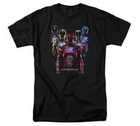 Power Rangers - Team Di Rangers - T-Shirt Corto Uomo Donna - Nero