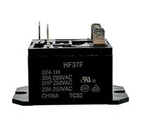 Power Relay HF37F Series Equivalent, 12VDC / 24VDC Coil, 30A SPST Normally Open 4-Pin PCB Electromagnetic Relay for Industrial Control(HF37F/024-1H)