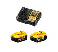 DeWALT Accessori - Set di caricabatterie da 4A e 2 accumulatori XR 18 V Li-Ion 5,0 Ah DCB1104P2