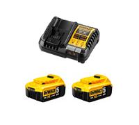 DeWALT Accessori - Set di caricabatterie da 4A e 2 accumulatori XR 18 V Li-Ion 5,0 Ah DCB1104P2