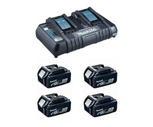Power Set MAKITA (4 x 18V 5,0 Ah + DC18RD)