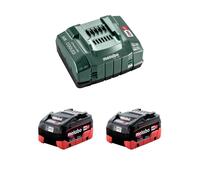 Metabo set base 2 x LiHD 5,5 Ah - 685122000 - Set di batterie per una ricarica efficiente e rapida - Include batterie da 18 V e caricabatterie