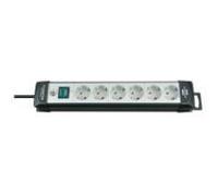 POWER STRIP WITH SWITCH 6-WAY - BLACK WHITE NEW