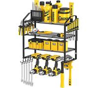 Power Tool Organizer per attrezzi da parete, avvitatore a percussione, trapano elettrico a parete, cacciavite, organizzazione portautensili (nero-1)