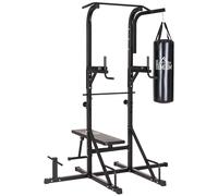 HOMCOM Stazione da Fitness Power Tower con Panca e Sacco da Boxe in Acciaio