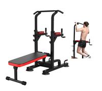 Power Tower Dip Station Pull Up Bar per Fitness Home Gym Workout, multifunzione regolabile in altezza attrezzatura per esercizi di forza