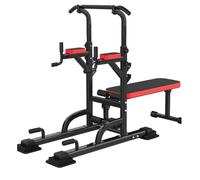 Power Tower Panca Regolabile Palestra, Stazione Fitness Multifunzione Sbarra Trazioni Chin Up Pull UP Station Dip Station Trazioni&Panca Piana,Nero,B