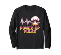 Power Up Pulse Pop Culture Retro Videogioco Maglia a Manica