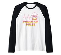 Power Up Pulse Pop Culture Retro Videogioco Maglia con Maniche Raglan