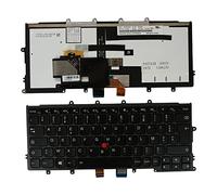 Power4Laptops Francese con Puntatore Telaio Nero Retroilluminato Nero Tastiera Sostitutiva per Portatili Compatibile con Lenovo 01AV551