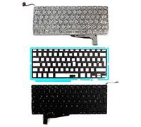 Power4Laptops Tedesco Retroilluminato Nero Tastiera Sostitutiva per Portatili Compatibile con Apple MacBook PRO A1286 2008 Version