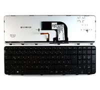 Power4Laptops Tedesco Telaio Nero Lucido Retroilluminato Nero Tastiera Sostitutiva per Portatili Compatibile con HP Pavilion DV6-7030sz