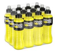 Powerade Citrus Sport Drink - 12 Bottiglie da 500 ml, Bevanda Isotonica, Bottiglia Ergonomica in PET 100% Riciclabile con Tappo Sport, Soluzione di Carboidrati e Elettroliti