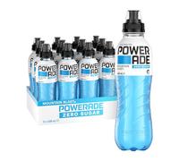 Powerade ION4 Mountain Blast Zero Sugar Sport Drink Multipck Bottiglie con tappo Sipper 12 x 600 ml
