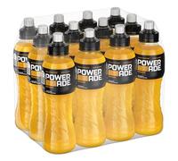 Powerade Orange Sport Drink - 12 Bottiglie da 500 ml, Bevanda Isotonica, Bottiglia Ergonomica in PET 100% Riciclabile con Tappo Sport, Soluzione di Carboidrati e Elettroliti