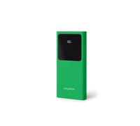 FOREVER Colorum Power Bank 10000 mAh Verde - Batteria Portatile con USB-C e microUSB - Power Bank con Schermo LED - Powerbank Ricarica Rapida di Due Dispositivi con Due Luci LED