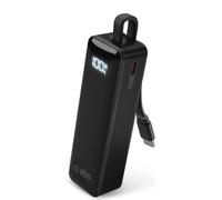 Powerbank 5.000mAh SBS con display LCD e cavo integrato Type-C 10W nero