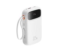 POWERBANK BASEUS Qpow2 Dual-Cable Digital Display Fast Charge Power Bank 10000mAh 22.5W Stellar White 10000 mAh, Bianco