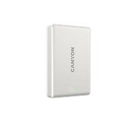 POWERBANK CANYON OnPower 511 - uscita USB-C 20W, MagSafe wireless 15W, display LCD 10000 mAh, Argento