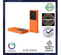 FOREVER Colorum Power Bank 10000 mAh Arancione - Batteria Portatile con USB-C e microUSB - Power Bank con Schermo LED - Powerbank Ricarica Rapida di Due Dispositivi con Due Luci LED