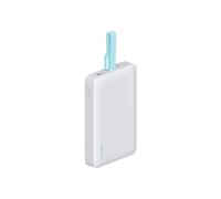 Power bank magnetico da 10000 mAh con USB-C e cavo USB-C integrato - Bianco