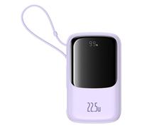 Powerbank da 10000 mAh 22,5 W con display integrato e cavo USB-C Qpow Pro+ - viola