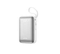 POWERBANK JOYROOM JR-PBF29 - uscita USB-C 22,5W, doppio cavo integrato, display LED 20000mAh, Argento, Bianco