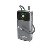 POWERBANK DUDAO K31 Pro - uscita USB-C 45W, ricarica rapida, cavo integrato, display LED 20000 mAh, Grigio, Nero